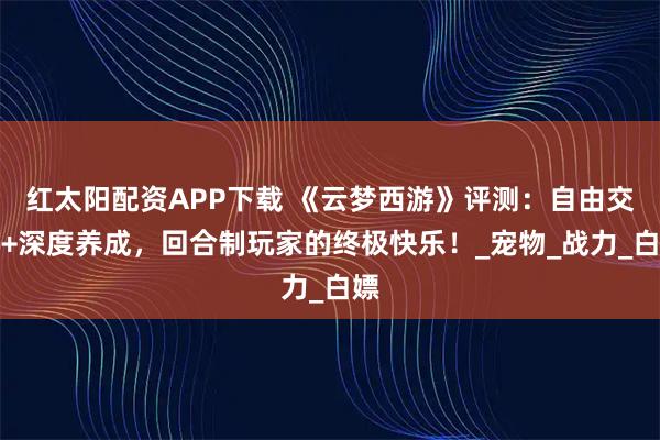 红太阳配资APP下载 《云梦西游》评测：自由交易+深度养成，回合制玩家的终极快乐！_宠物_战力_白嫖
